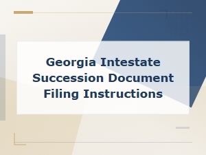 Georgia Intestate Succession Document Filing Instructions